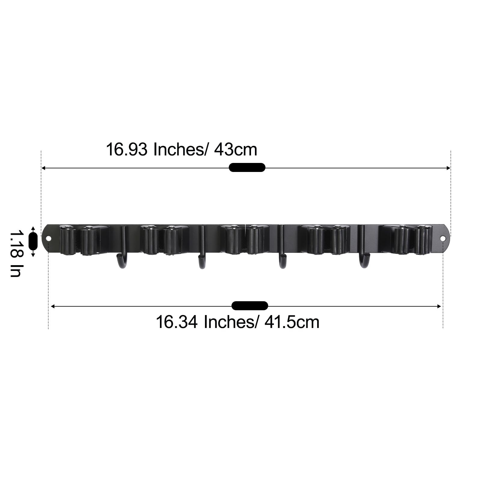 Voze versatile rack with five slots and four hooks for tools.