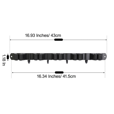 Voze versatile rack with five slots and four hooks for tools.