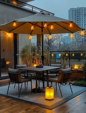 VOZUJI backyard party setup adds warm inviting atmosphere