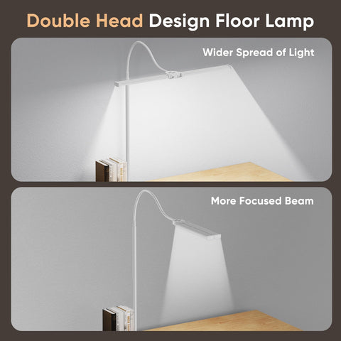 VrimNowit LED floor lamp showing color temperature range from warm to cool.