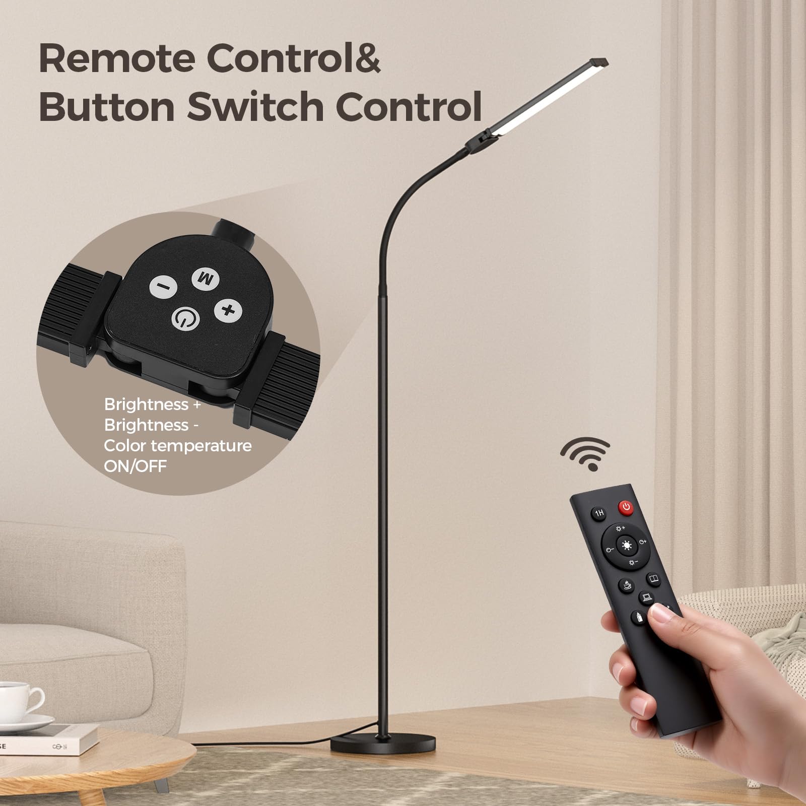 VrimNowit LED floor lamp emits eye-friendly, flicker-free light