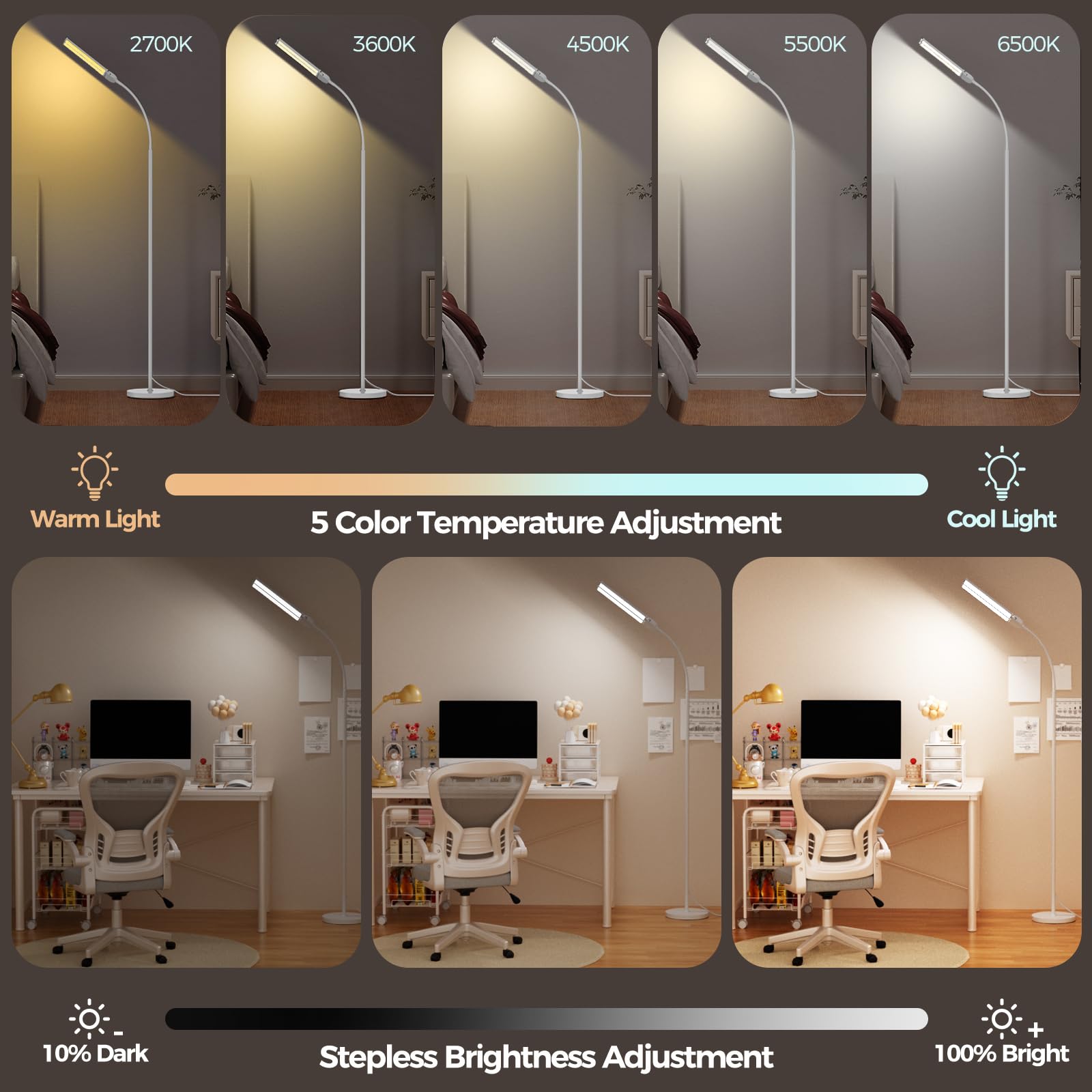 VrimNowit floor lamp remote control enables easy mood lighting from sofa.