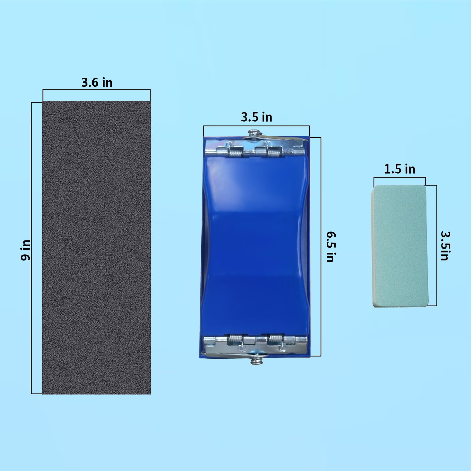 VRKET sandpaper holder shown for easy one handed sanding and control