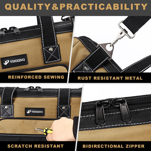 VSHXENG durable oxford fabric withstands rugged trades and DIY use