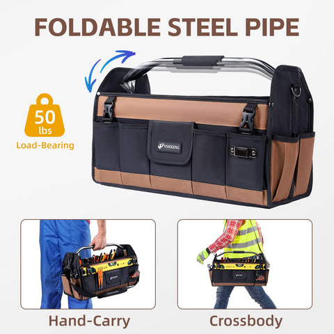 Foldable VSHXENG tool bag saves storage space when not in use.