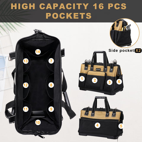 VSHXENG tool bag wide-mouth opening for quick access to tools
