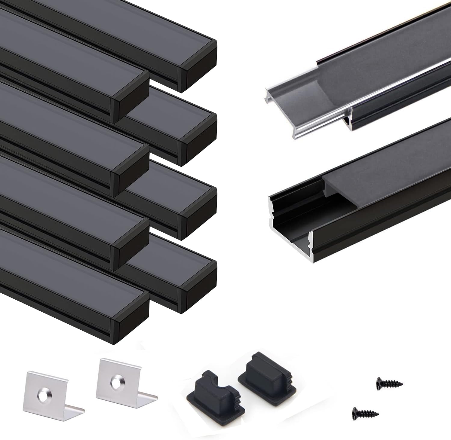 VST LED channel 10-pack with smoke cover for sleek under-cabinet lighting
