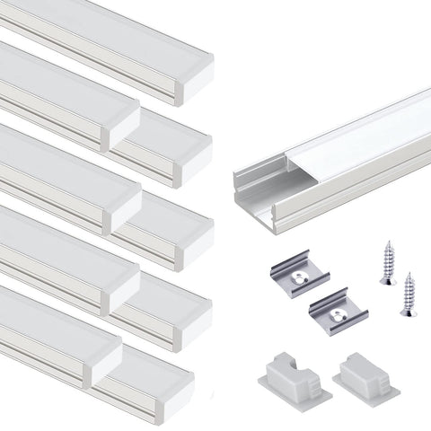 VST LED channel with milky cover provides even, soft lighting for cabinets