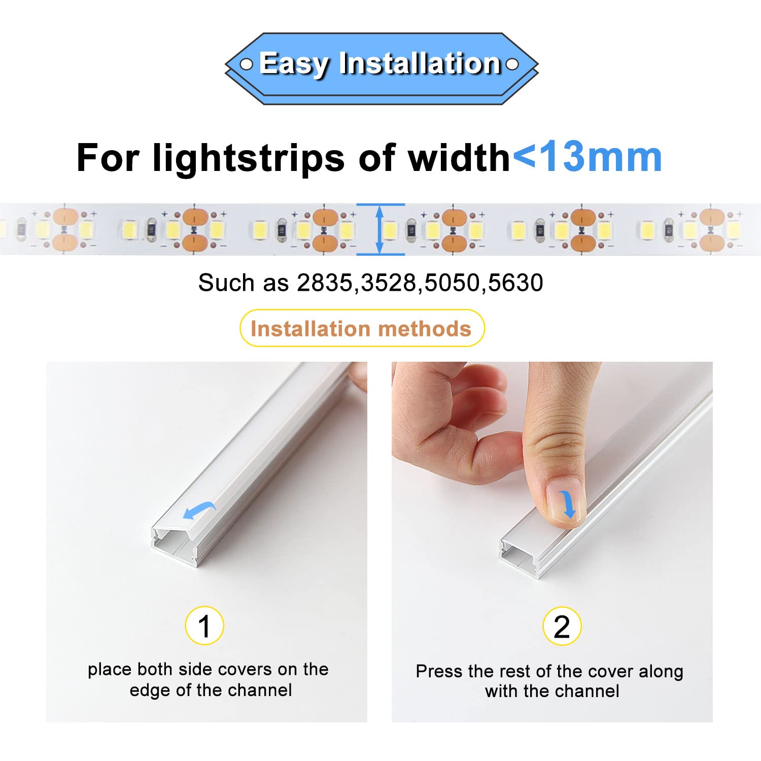 VST LED channel end cap with hole enables easy wiring and mounting