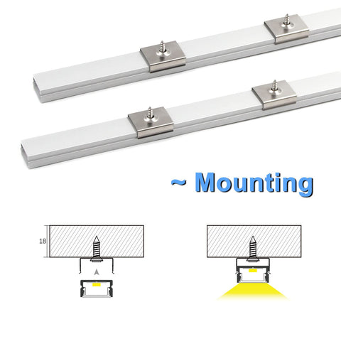 VST LED channel end cap without hole for clean, flush finish