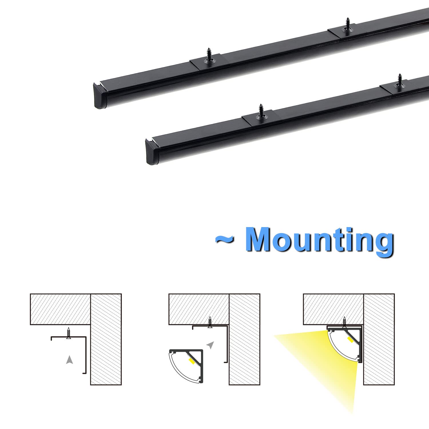 Under-cabinet kitchen installation with VST channel for slim integration.