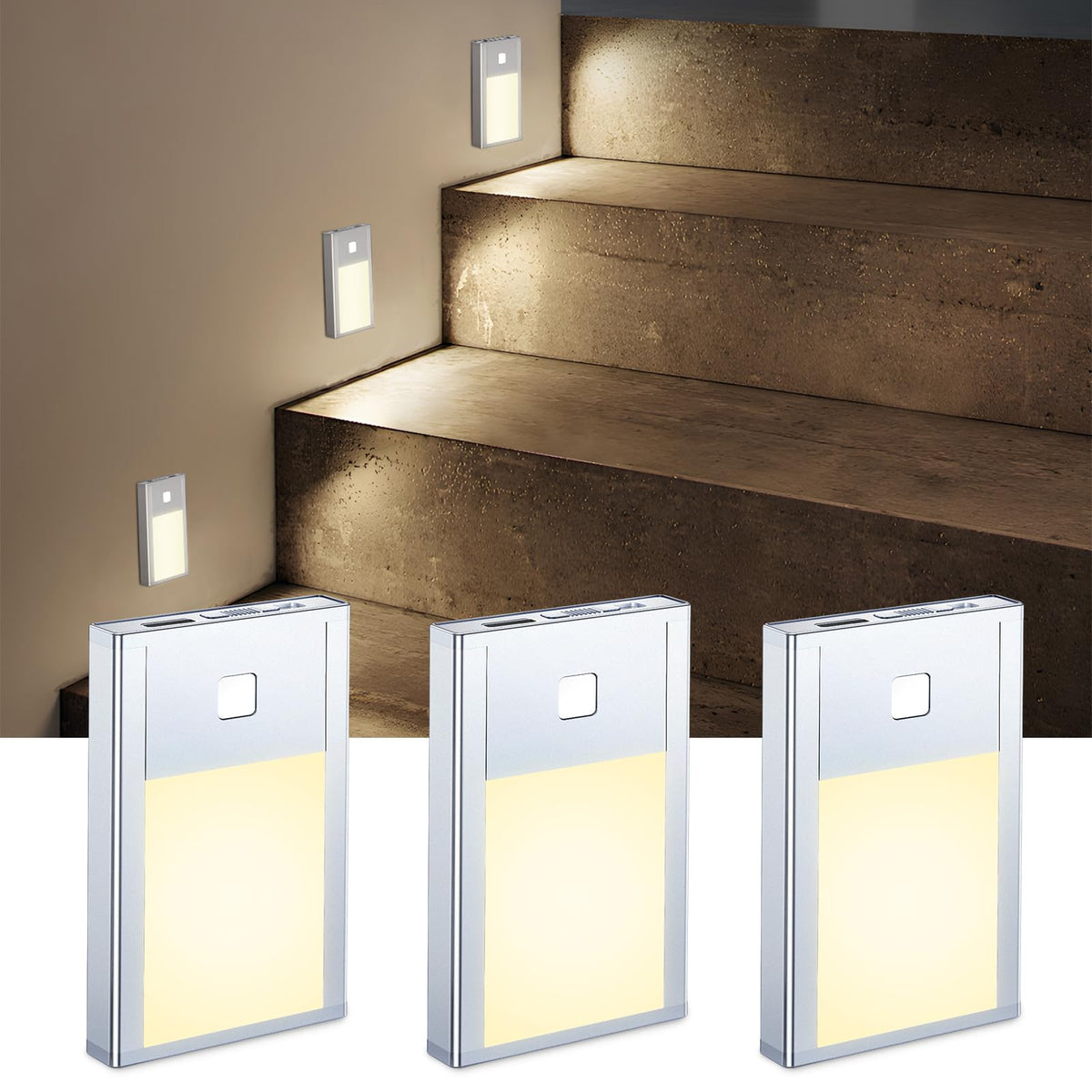 VST Motion Sensor Step Light – slim panel design for discreet hallway lighting.