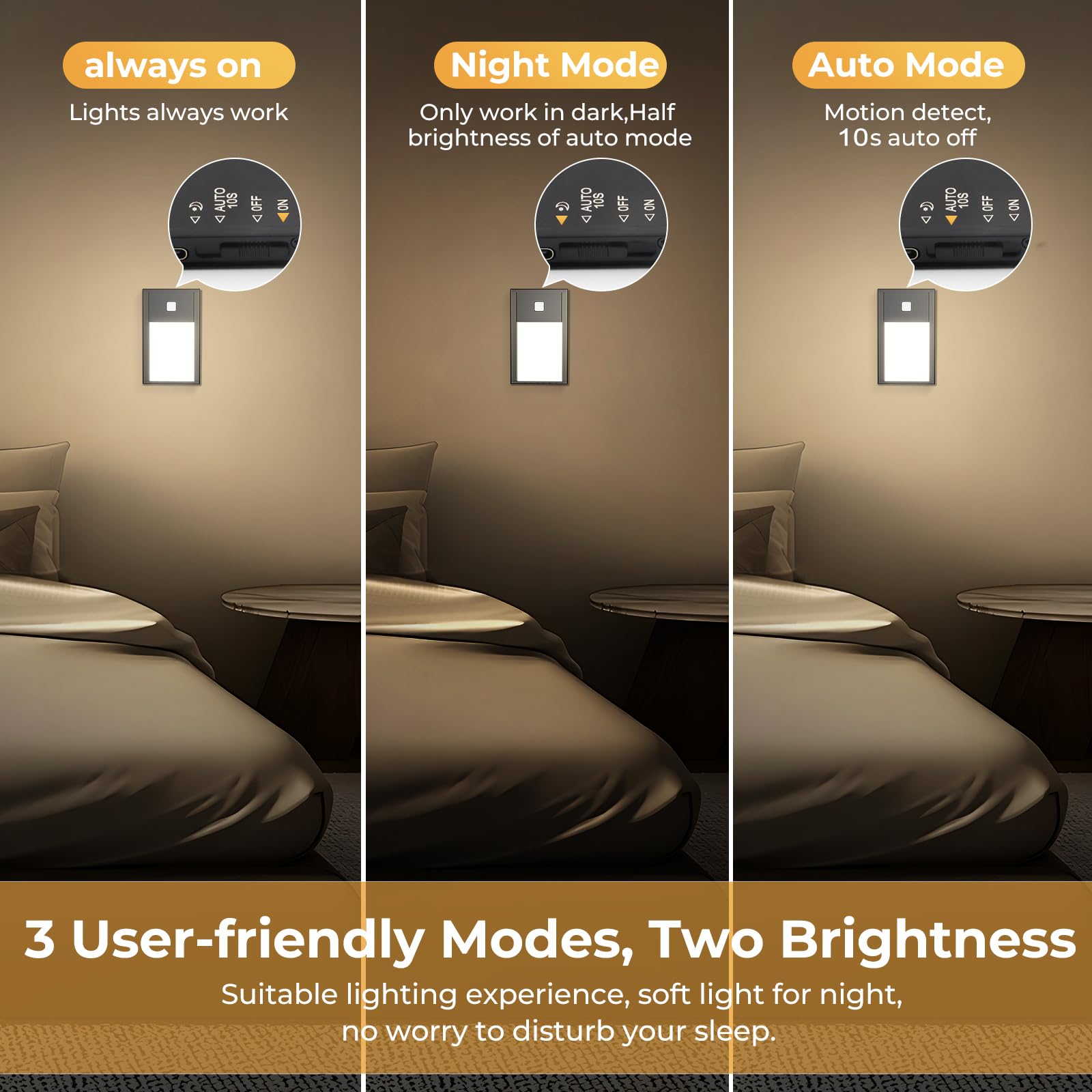 VST Motion Sensor Step Night Light in use on stairs provides hands-free illumination.
