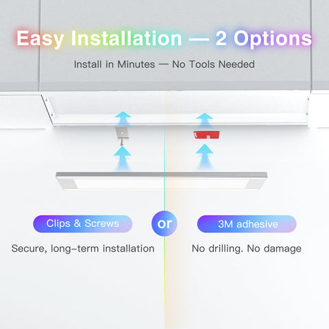 VST simple installation with adhesive or screws