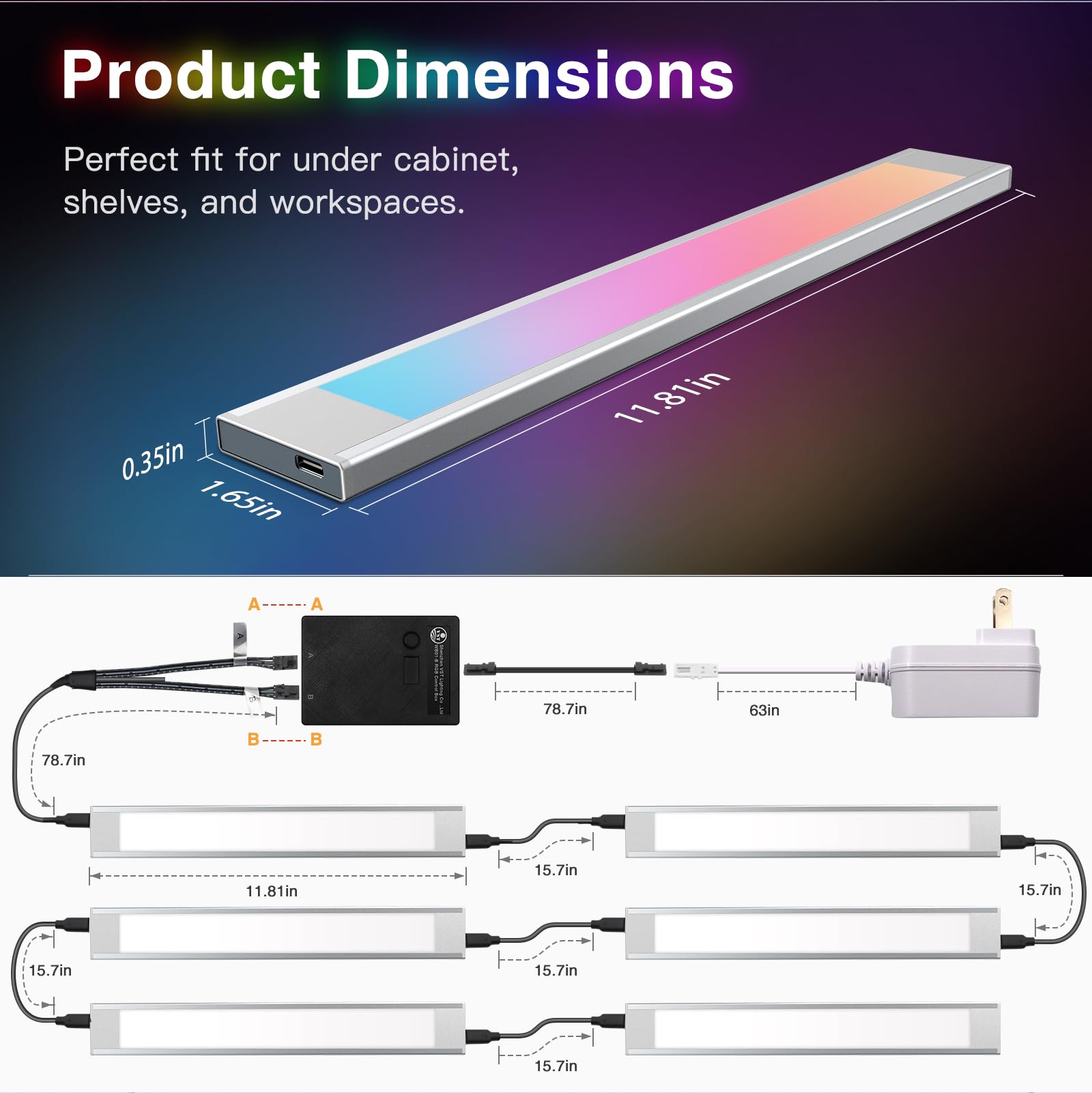 VST ideal for kitchens and closets with hidden lighting