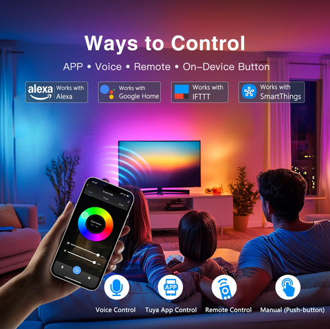 VST control via app and voice for RGB under-cabinet lighting