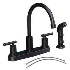 Vsunhoo matte black kitchen faucet with 360-degree swivel for flexible food prep