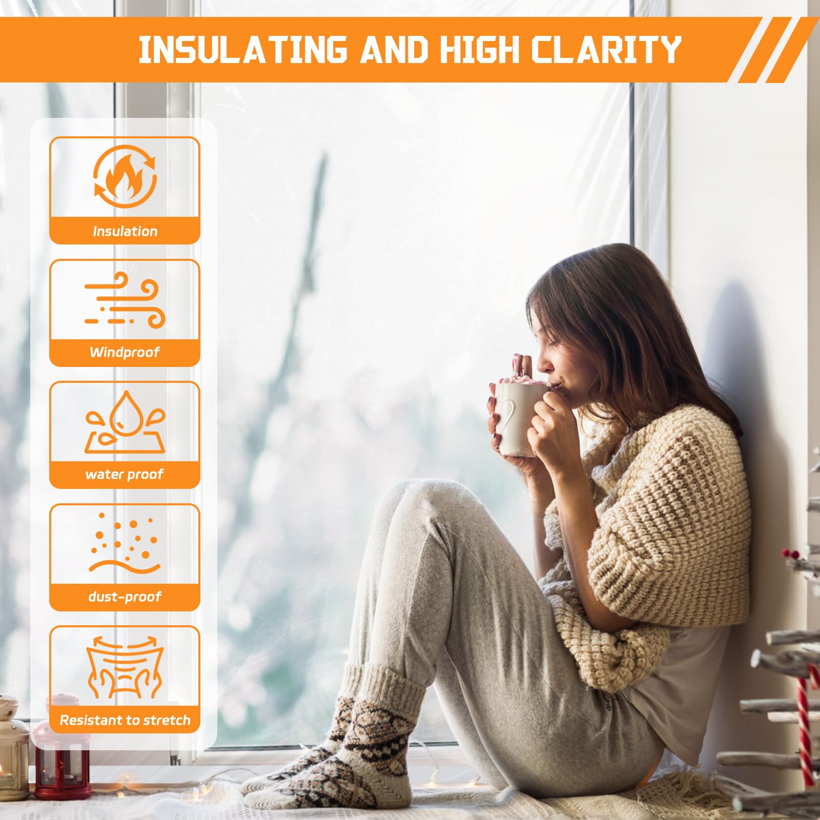 Vteyeya adhesive tape secures the film for clean, quick installations.