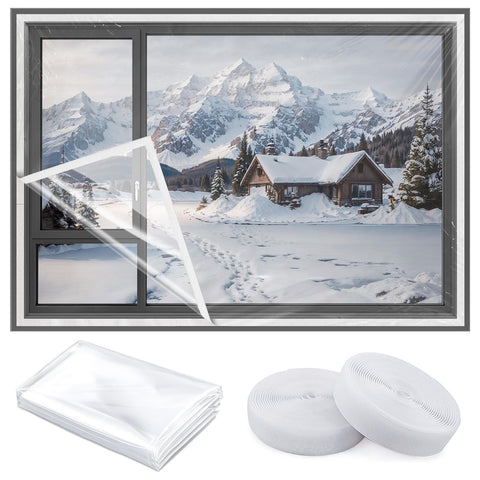 Vteyeya adjustable window insulation kit for 63x87 inch openings seals drafts and keeps homes comfortable.