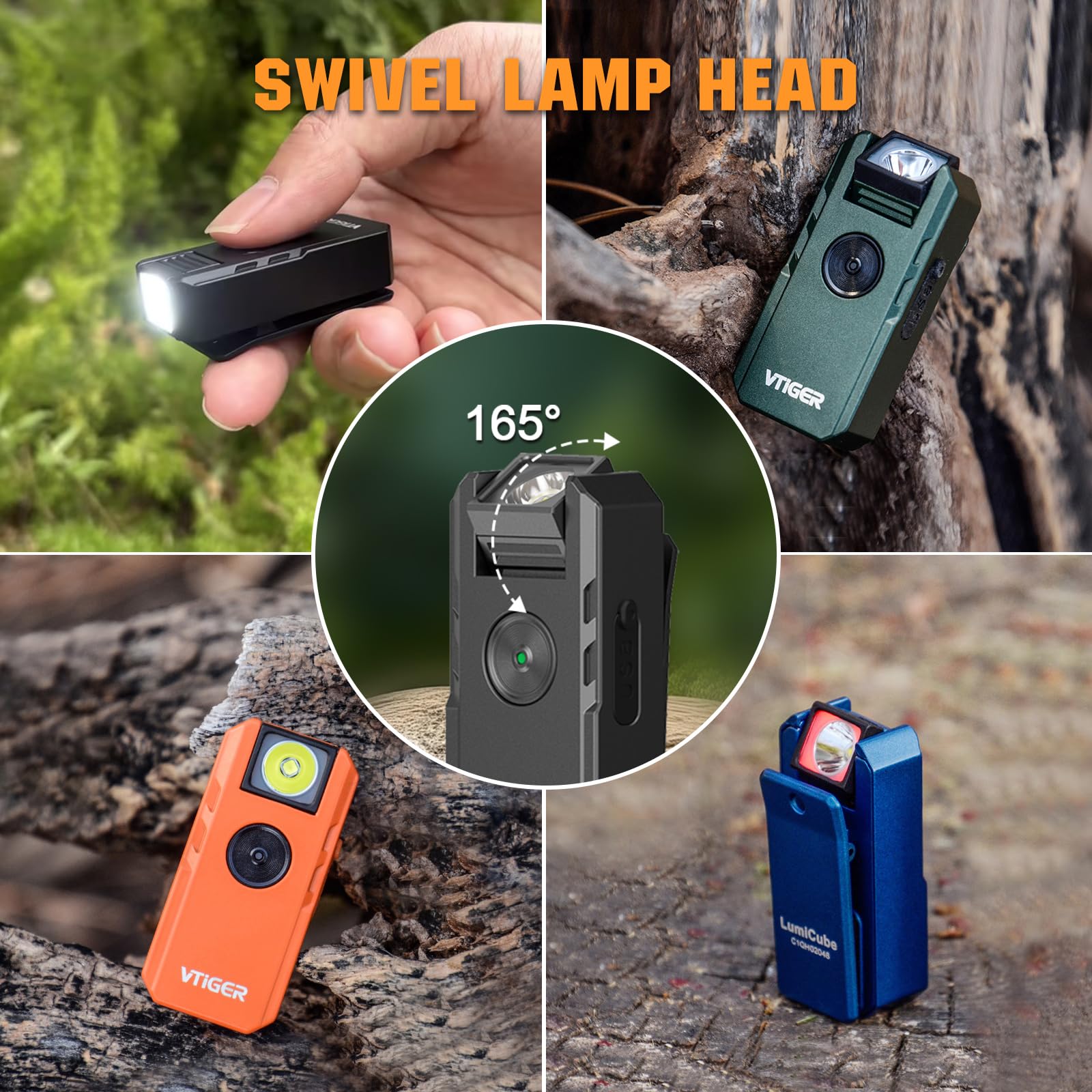 VTIGER C1 hands-free magnetic clip keeps light secure on gear and hats