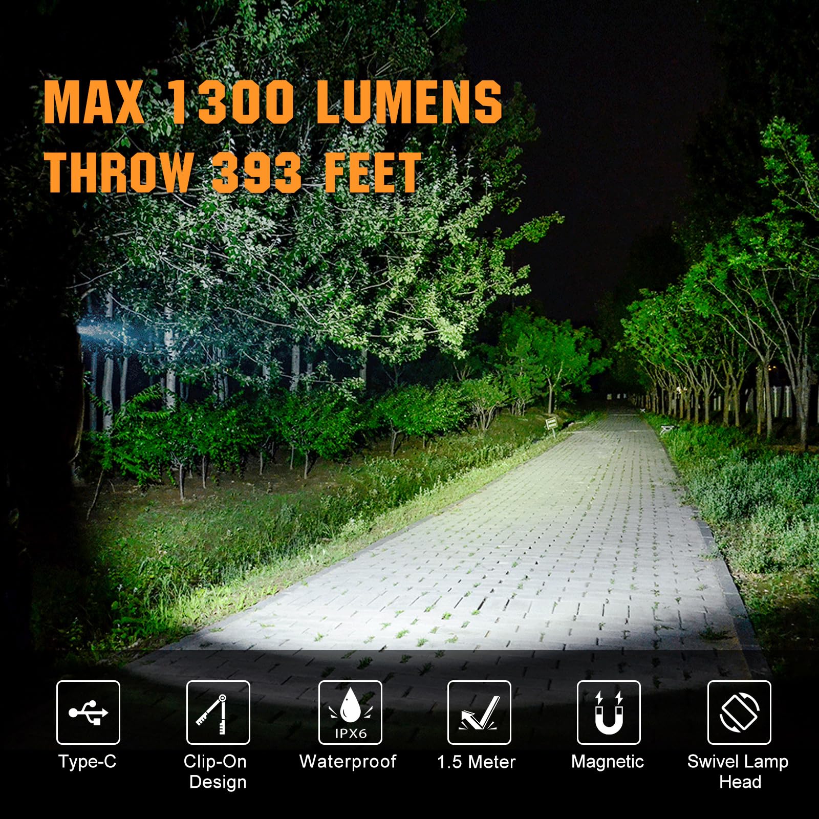 VTIGER C1 LumiCube 165-degree swivel head for versatile lighting directions