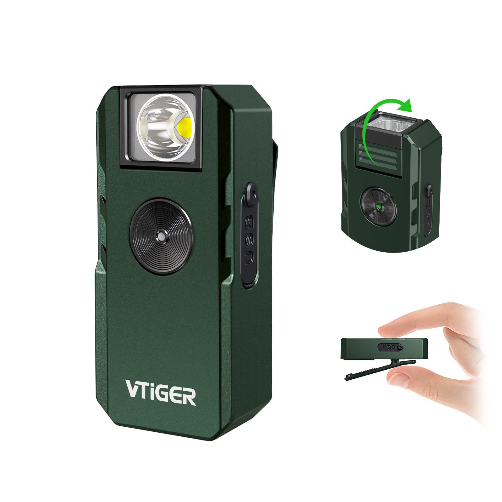 VTIGER C1 LumiCube front view showing bright 1300 lumens for quick visibility