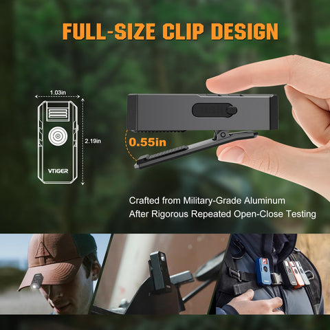 VTIGER C1 USB-C rechargeable with six modes including moonlight and red light