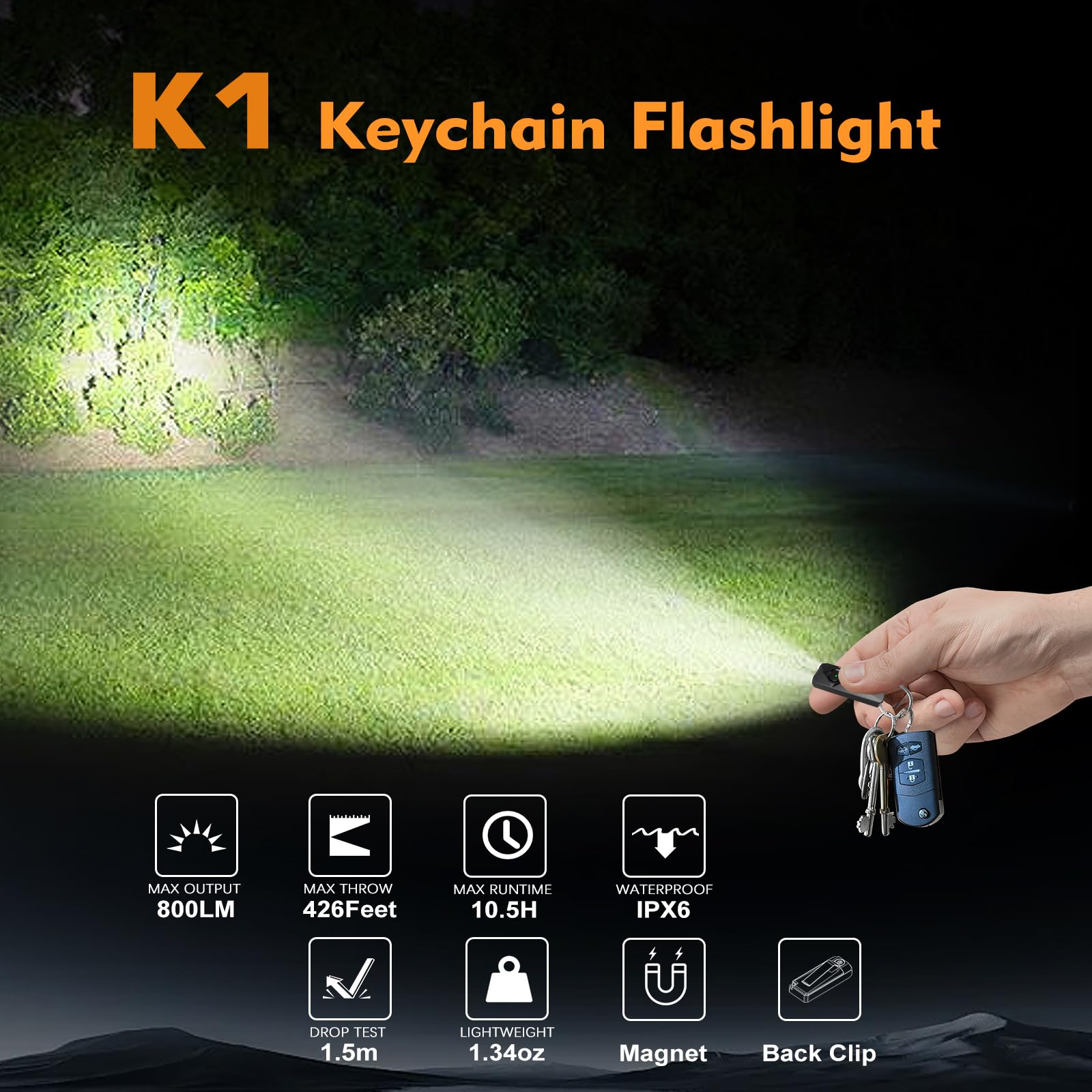 VTIGER K1 clip-headlamp mounting enables hands-free lighting.