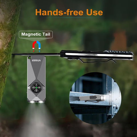 VTIGER K1 magnetic-tail attaches to metal surfaces for hands-free use