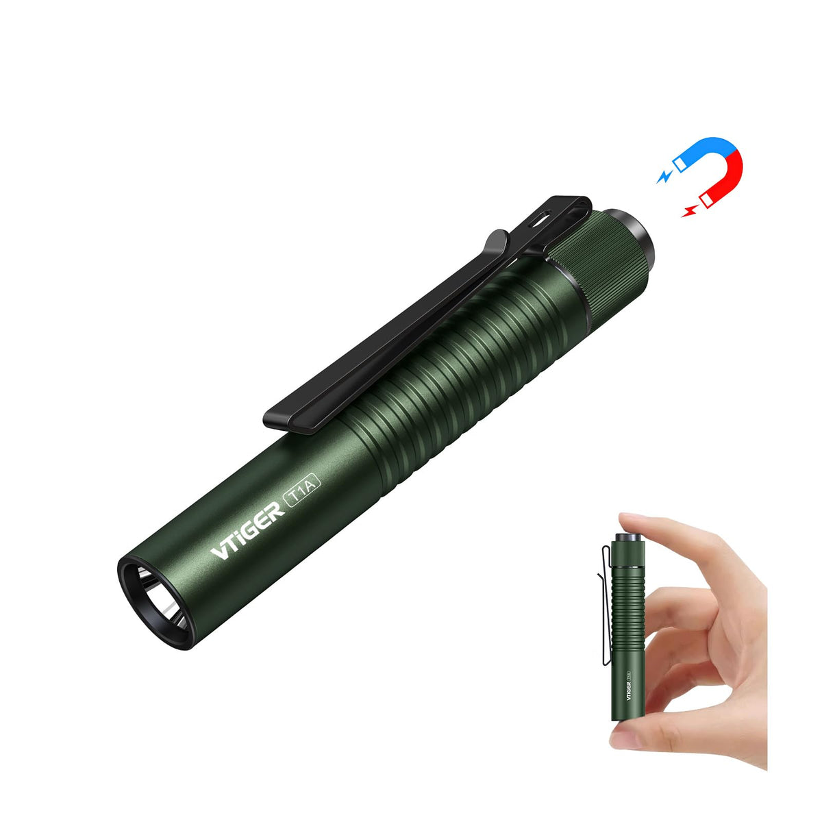 VTIGER T1A mini pocket EDC flashlight shown for everyday carry and portability benefits