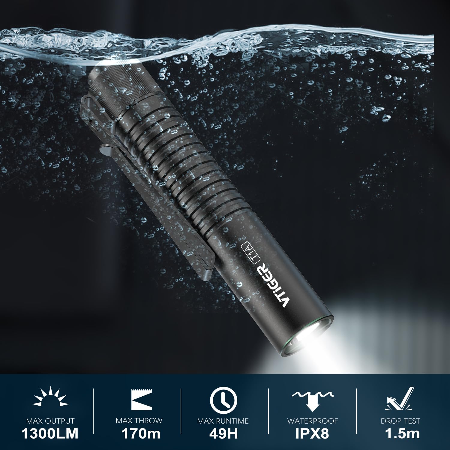 VTIGER T1A features Type-C rechargeable battery for quick recharging