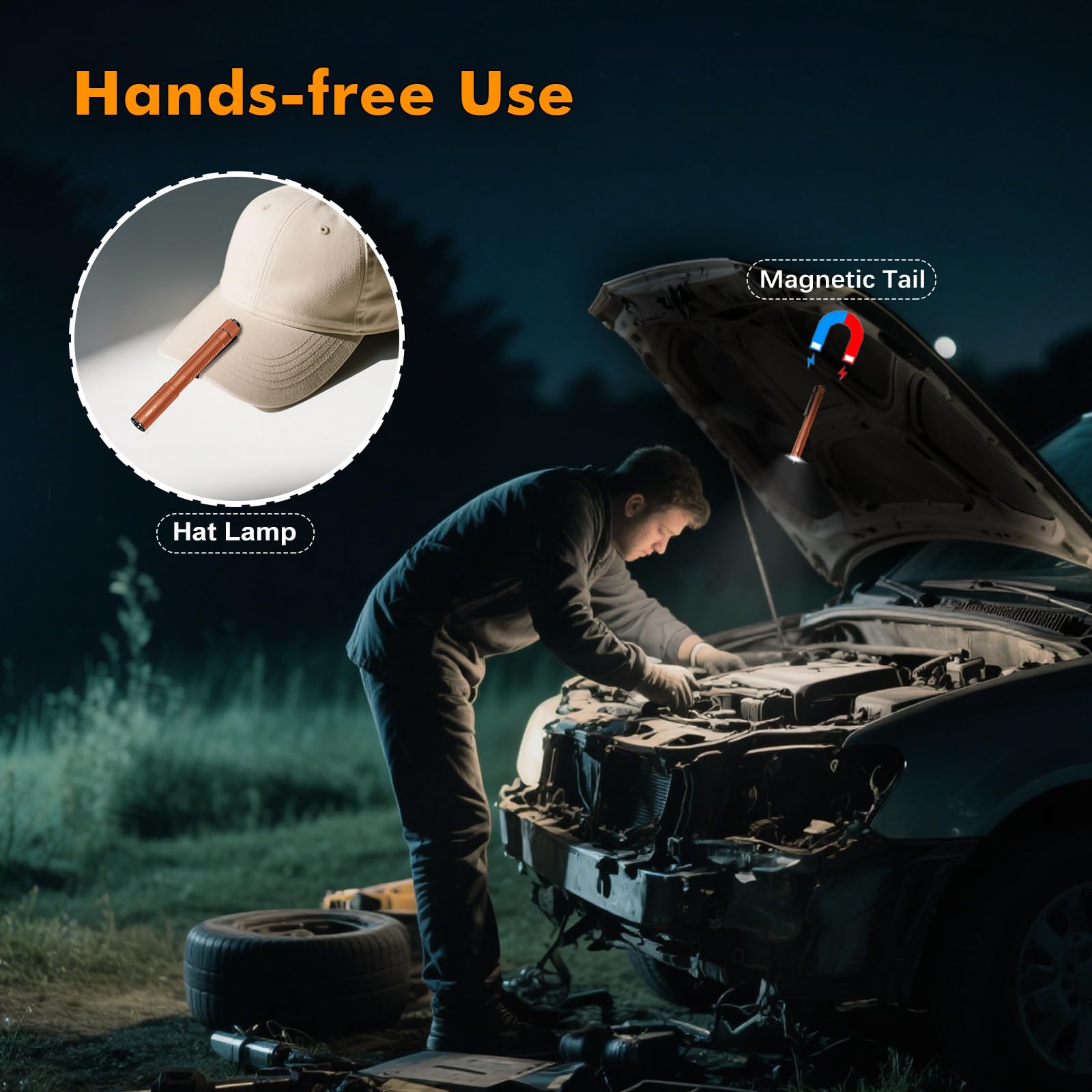 VTIGER T2A hat clip provides hands-free illumination on the go.
