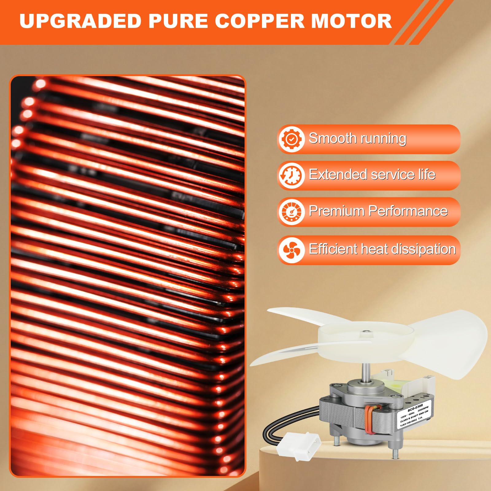 VTNPQ BCD-0388 durable motor and balanced blade for long-lasting performance.