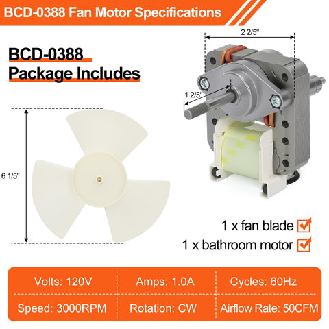VTNPQ BCD-0388 runs quietly at 1.0 sones, ideal for peaceful bathrooms.