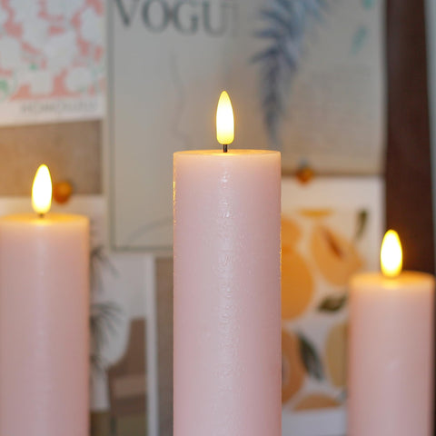 Vtobay four-height set includes 4, 6, 8, 10 inch candles for versatile decor