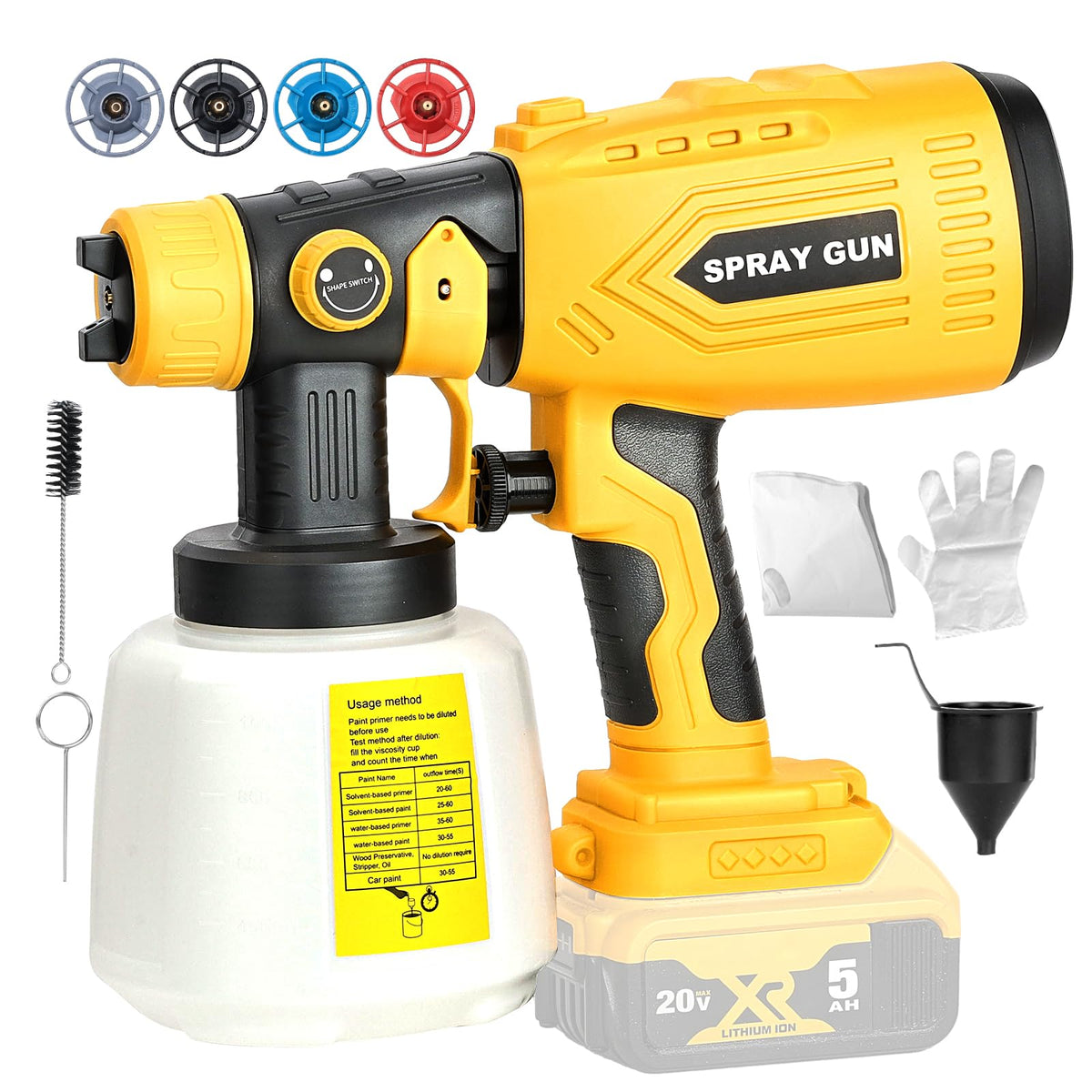 Vtuxcey cordless paint sprayer with Dewalt 20V compatibility for flexible on-site use.
