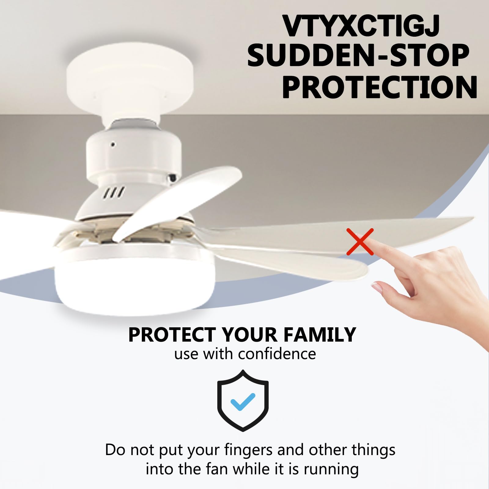 VTYXCTIGJ E26 base quick-install with easy blade assembly.