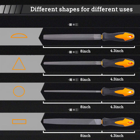 VUDAMAI half-round file edge bevel enables curved surface shaping with accuracy.