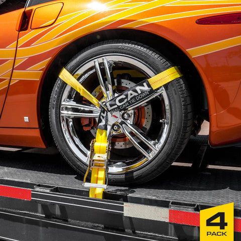 VULCAN yellow strap 2in x 96in ready for durable trailer tie-downs