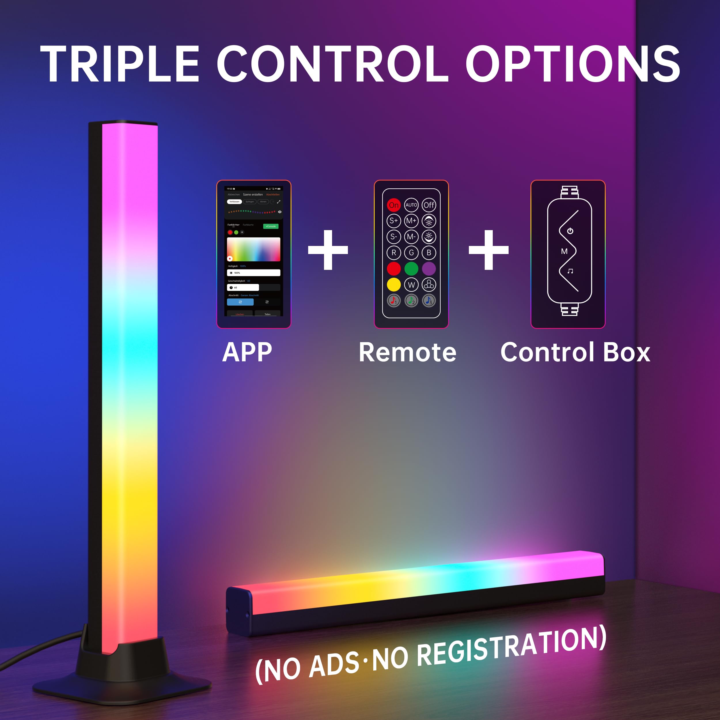 VUQ Smart LED light bar app control offers quick, ad-free lighting adjustments.