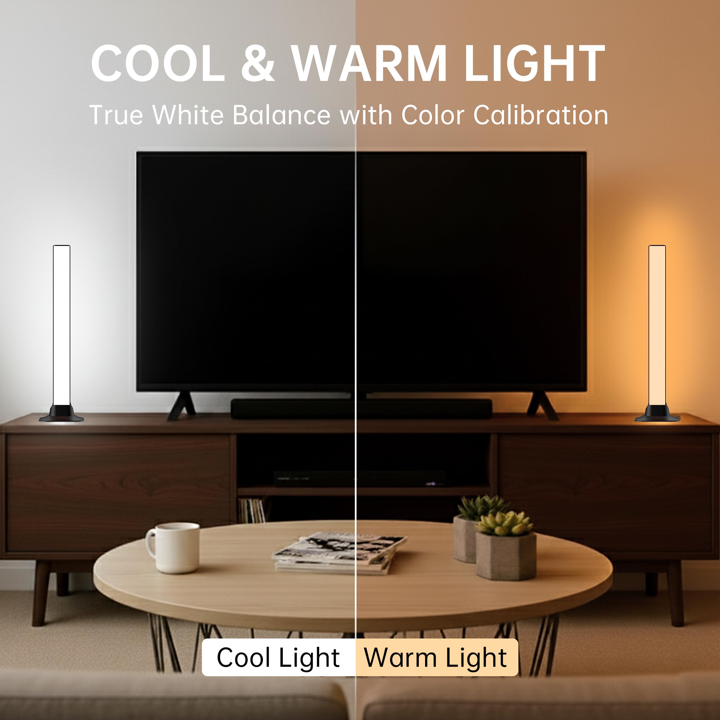 VUQ Smart LED light bar ICWW lighting adds warm and cool tones.