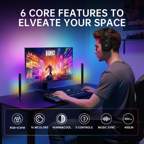 VUQ Smart LED light bar color spectrum enables smooth transitions for movies and gaming.