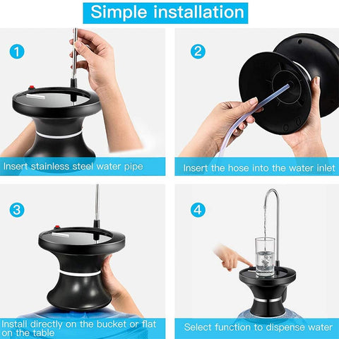 VUIYA hose and faucet assembly enables clean, quick water transfer.