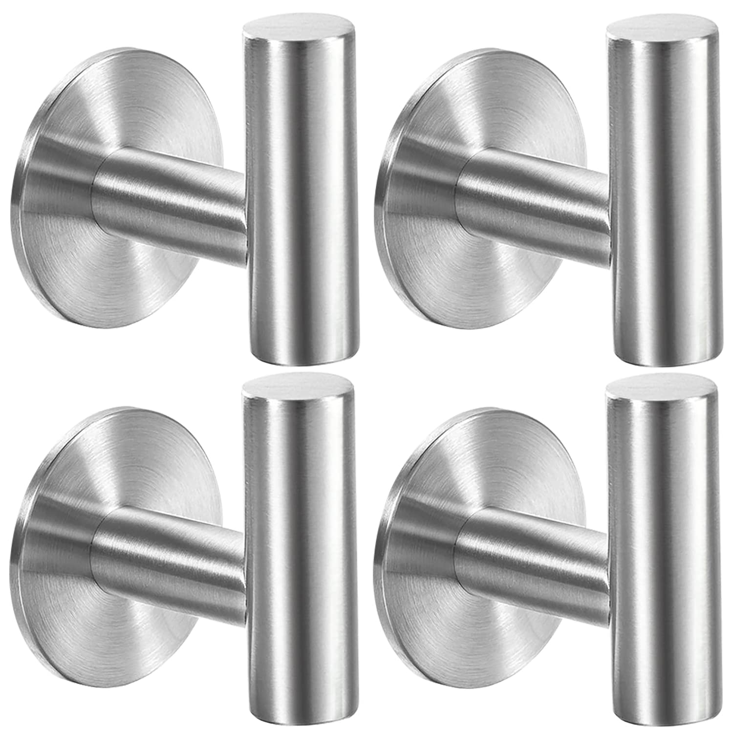 Vuzvuv brushed nickel towel hook front view shows durable stainless steel design for towels.