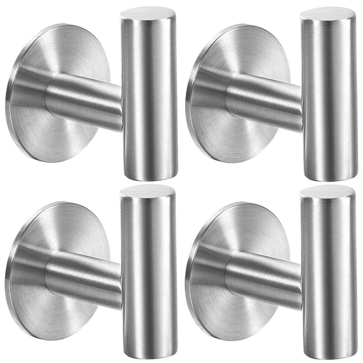 Vuzvuv brushed nickel towel hook front view shows durable stainless steel design for towels.