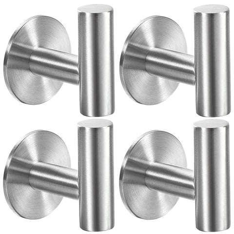 Vuzvuv brushed nickel towel hook front view shows durable stainless steel design for towels.
