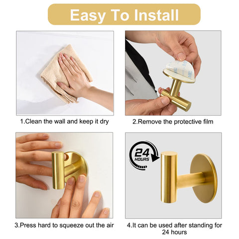 Vuzvuv pack of four hooks ideal for bathrooms and hotels