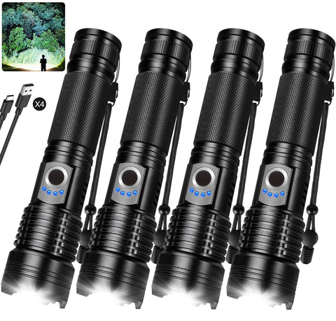 VVBE rechargeables four-pack front view for reliable outdoor lighting on demand.