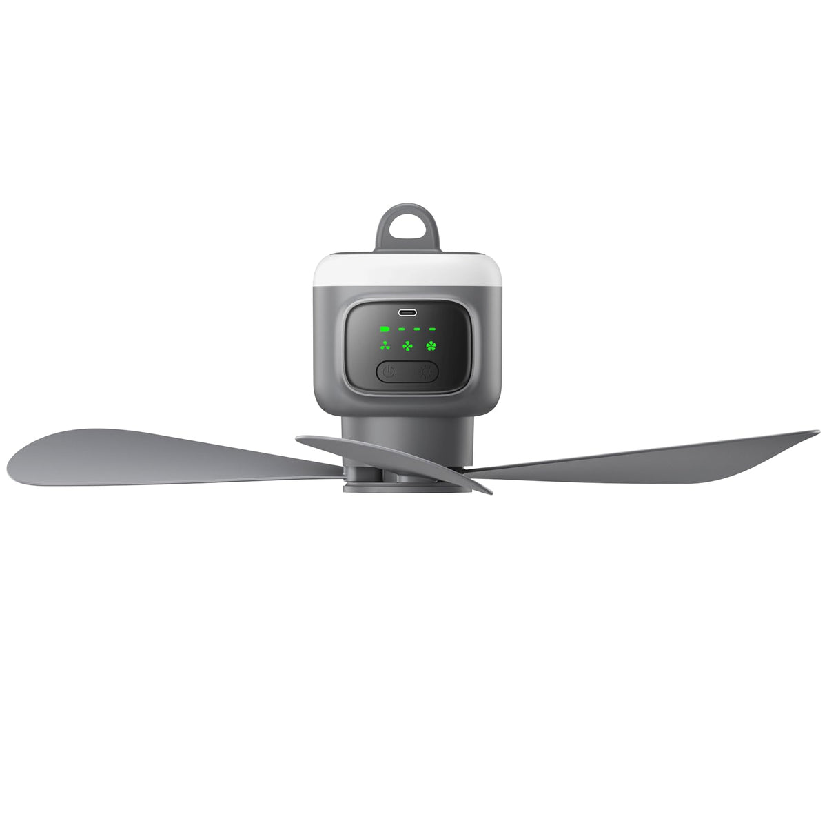 VVU&CCO battery-operated ceiling fan with light for portable outdoor cooling.
