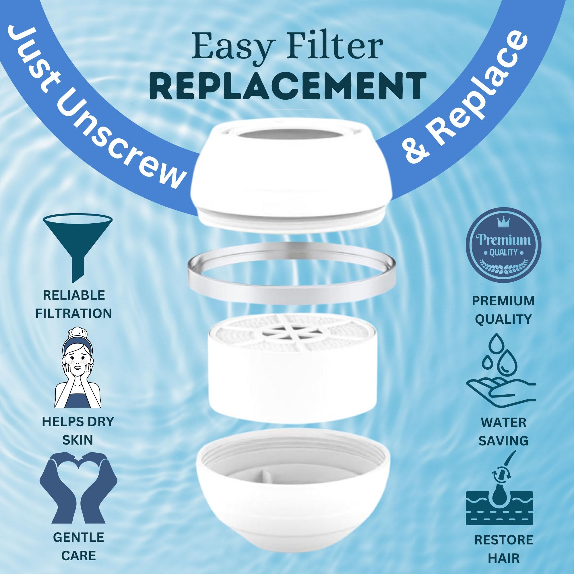 Vxcellent tub filter replacement kit ready for quarterly swaps.
